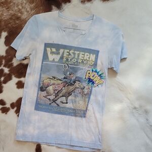 Western Story Graphic Tee with POW Sequin Patch